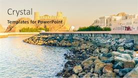  Presentation with royal - Cool new presentation theme with view-of-al-alam-royal backdrop and a yellow colored foreground