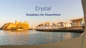  Presentation with royal - Presentation design with view-of-al-alam-royal background and a light blue colored foreground