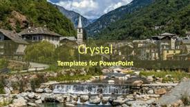  Presentation with river valley - Slide set consisting of view-of-alpine-river background and a tawny brown colored foreground