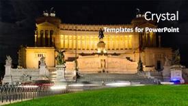  Presentation with rome - Theme featuring view of altare della patria at night rome italy background and a black colored foreground