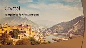  Presentation with india fort - PPT layouts featuring view of amer amber fort background and a mint green colored foreground