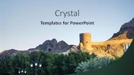  Presentation with oman - PPT theme consisting of fort in the muscat oman background and a light blue colored foreground