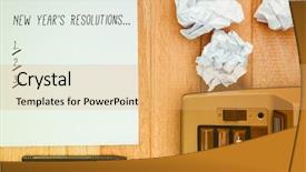  Presentation with new years - Colorful PPT theme enhanced with view of an old typewriter backdrop and a yellow colored foreground