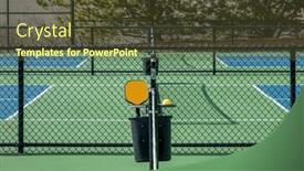  Presentation with pickleball - Theme with view-of-an-orange-pickleball background and a tawny brown colored foreground
