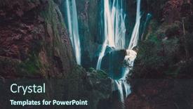  Presentation with waterfall - Amazing PPT theme having view of an ouzoud waterfall in morocco backdrop and a ocean colored foreground
