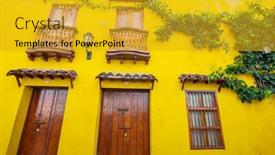  Presentation with cartagena colombia - Slide deck having view-of-ancient-city-cartagena and a gold colored foreground