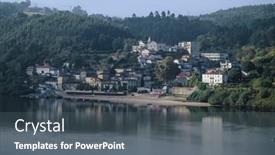  Presentation with beach - PPT layouts with view-of-arnelas-beach-located background and a dark gray colored foreground