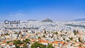  Presentation with ancient greece - Amazing slide deck having view of athens from acropolis backdrop and a light blue colored foreground