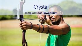  Presentation with archery - Colorful PPT layouts enhanced with view of athlete practicing archery backdrop and a sky blue colored foreground