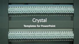  Presentation with circuit breaker - Cool new PPT theme with view of automatic circuit breakers backdrop and a dark gray colored foreground