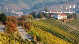  Presentation with rural - Slide deck consisting of view-of-autumnal-hills-grow background and a gray colored foreground