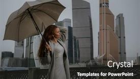  Presentation with bad weather - PPT theme enhanced with embankment of the moskva river background and a dark gray colored foreground