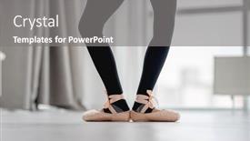  Presentation with ballerina - Colorful presentation enhanced with view-of-ballerina-legs-staying backdrop and a gray colored foreground