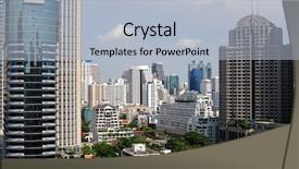  Presentation with bangkok - Amazing presentation theme having view-of-bangkok-in-sukhumvit backdrop and a light blue colored foreground
