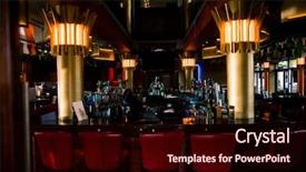  Presentation with tiki bar - Slide deck with view of bar interior background and a wine colored foreground