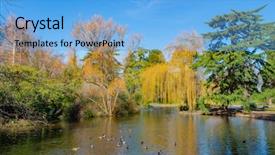  Presentation with hill - Cool new presentation theme with view of beacon hill park backdrop and a light blue colored foreground