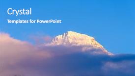  Presentation with snow mountain - Slides with view of beautiful alps with snow-capped mountain tops and nice clouds at sunset background and a teal colored foreground