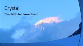  Presentation with snow mountain - Slides having view of beautiful alps with snow-capped mountain tops and nice clouds at sunset background and a light gray colored foreground