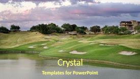  Presentation with arizona sunset view - Slide deck consisting of view of beautiful golf course background and a tawny brown colored foreground