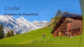  Presentation with snow day - Beautiful slide deck featuring view-of-beautiful-landscape backdrop and a teal colored foreground