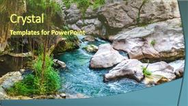  Presentation with mountain view - PPT layouts with view of beautiful mountain waterfall background and a tawny brown colored foreground