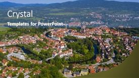  Presentation with crucifix - Slide deck enhanced with view-of-beautiful-town-cesky background and a teal colored foreground