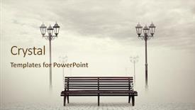  Presentation with street lamps - Beautiful PPT layouts featuring view of bench and street lamps backdrop and a cream colored foreground