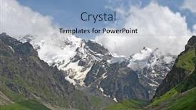  Presentation with mountains - Cool new presentation theme with view-of-bezenghi-mountains backdrop and a light blue colored foreground