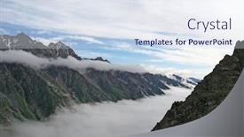  Presentation with mountains - Amazing presentation theme having view-of-bezenghi-mountains backdrop and a sky blue colored foreground