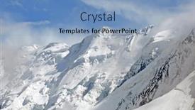  Presentation with mountains - Presentation theme with view-of-bezenghi-mountains background and a light blue colored foreground