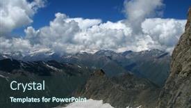  Presentation with mountains - Cool new presentation theme with view-of-bezenghi-mountains backdrop and a tawny brown colored foreground