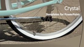  Presentation with pavement - Cool new PPT theme with view of bicycle flat tire backdrop and a gray colored foreground