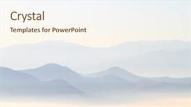  Presentation with blue mountain - PPT layouts having head to communication tools isolated on white background and a cream colored foreground