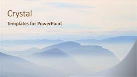  Presentation with blue ridge mountains - Cool new PPT theme with view of blue ridge mountains backdrop and a sky blue colored foreground