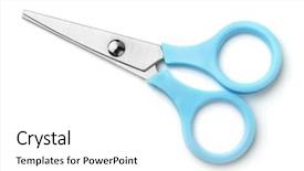  Presentation with blue water splash isolated - Slide set featuring view of blue small scissors background and a white colored foreground