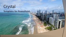  Presentation with aerial - Slides featuring view of boa viagem beach background and a light blue colored foreground