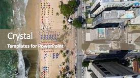  Presentation with beach - Presentation theme having view of boa viagem beach background and a coral colored foreground