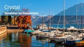  Presentation with boats - Theme consisting of view-of-boats-and-yachts background and a teal colored foreground