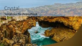  Presentation with hell - Presentation design with view-of-boca-do-inferno background and a light blue colored foreground