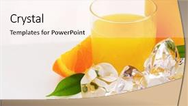  Presentation with ice frozen - Colorful slide deck enhanced with view of bottle with juice backdrop and a pink colored foreground