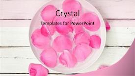  Presentation with pink rose petals - Amazing presentation theme having view of bowl of water backdrop and a lemonade colored foreground