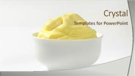  Presentation with mayonnaise - Slides featuring food grease - side view of bowl background and a soft green colored foreground