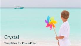  Presentation with rear view mirror - Beautiful theme featuring view of boy with windmill backdrop and a  colored foreground