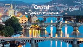  Presentation with bridges - Audience pleasing theme consisting of view of bridges on vltava backdrop and a teal colored foreground