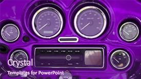  Presentation with motorcycle electric - PPT theme with view of bright purple motorcycle background and a violet colored foreground
