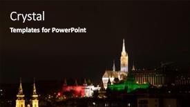  Presentation with budapest - Slide set featuring view-of-buda-side background and a black colored foreground