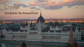  Presentation with hungary - Presentation theme with view-of-budapest-parliament background and a coral colored foreground