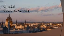  Presentation with hungary - Slide deck consisting of view-of-budapest-parliament background and a light gray colored foreground