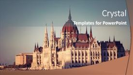  Presentation with hungary - Presentation design consisting of view-of-budapest-parliament background and a gray colored foreground