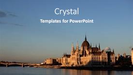  Presentation with hungary - Slide set having view-of-budapest-parliament background and a teal colored foreground